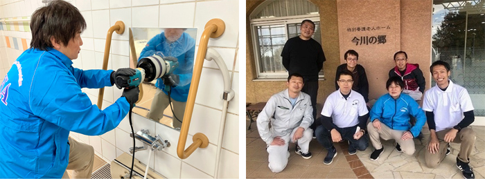 ボランティア清掃風景と集合写真